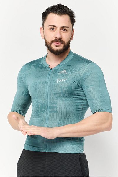 adidas X Parley Men Sportswear Fit Short Sleeve Training Jersey Shirt, Teal Green