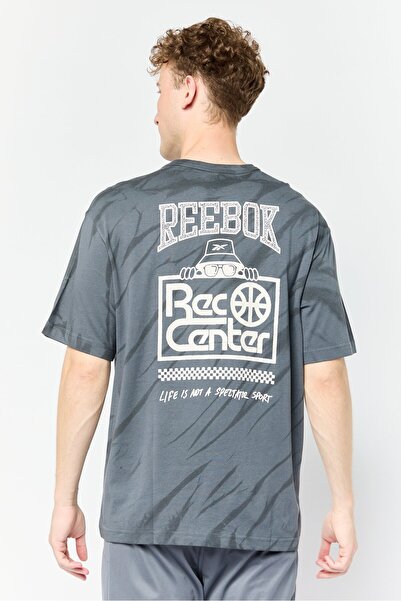 Reebok Men Sportswear Fit Short Sleeves Running T-Shirt, Charcoal