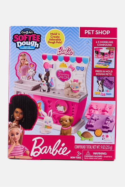 Barbie Softee Dough 6 Modeling Compound Pet Shop Kit