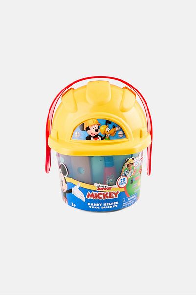Disney 29 Pieces Junior Mickey Mouse Handy Helper Tool Bucket Construction Role Play Set