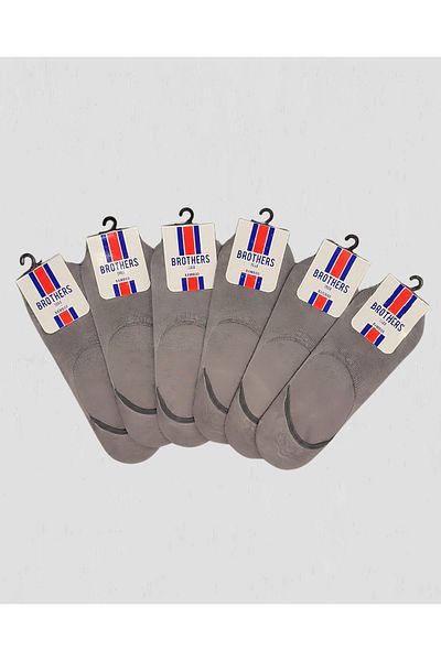 Brothers Bamboo 6-Piece Ballerina Silicone Supported Perfume Scented Socks (B29.251.107N- Gray)