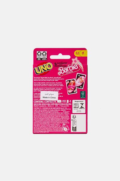 Barbie The Movie Uno Card Game