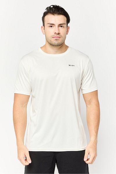 RBX Men Sportswear Fit Short Sleeve Training T Shirt, Off White