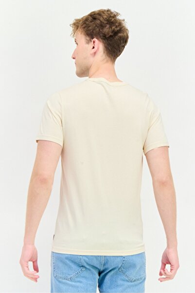 Dockers Men Crew Neck Short Sleeve Plain Outdoor T-shirt, Beige