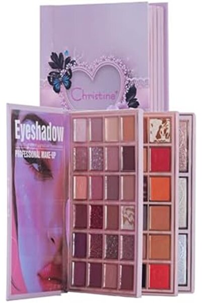 Christine لوحة ألوان 5 في 1: ظلال عيون + هايلايتر + أحمر خدود + أحمر شفاه + خافي عيوب + وشم حواجب CH