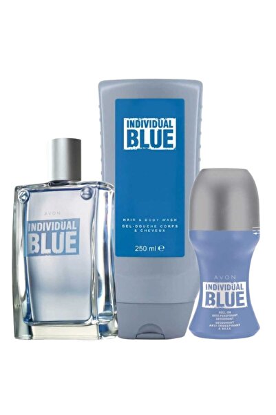 AVON Individual Blue Erkek Parfüm, Saç Vücut Şampuanı ve Rollon Paketi