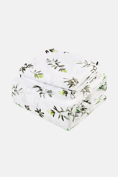 Catherine Malandrino 3 Pieces Floral Print Microfiber Bedsheet Set, White
