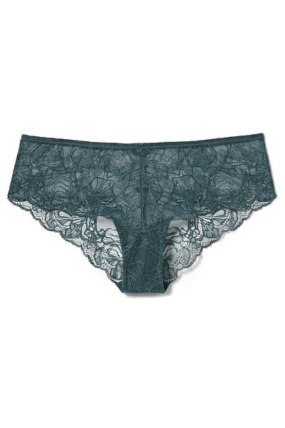 Tchibo Women Textured Lace Hipster Panty, Teal Green