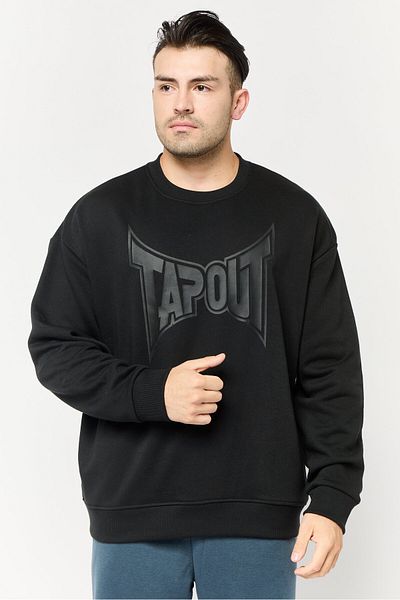 Tapout Men Sportswear Fit Long Sleeve Outdoor Sweatshirt, Black