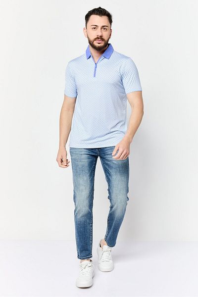 Head Men Regular Fit Windowpane Short Sleeves Polo, Multicolor