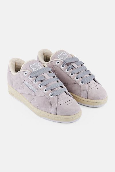 Reebok Kids Boy Club C Grounds Lace Up Tennis Shoes, Light Grey