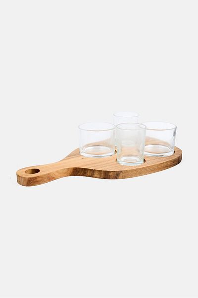 EH Excellent Houseware 5 Pcs Serving Set, Tan