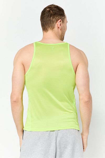 Reebok Men Sportswear Fit Sleeveless Running Vest, Lime
