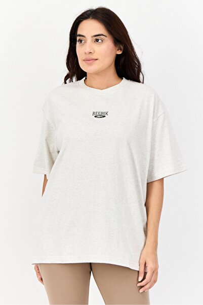 Reebok Women Sportswear Fit Short Sleeve Outdoor Top, Light Grey