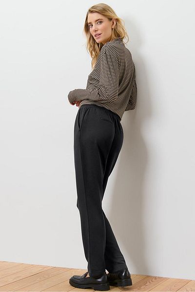 Tchibo Women Regular Fit Solid Jogger Pants, Black