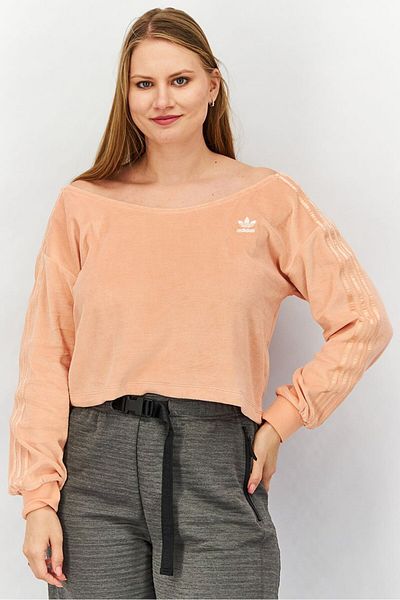 adidas Women Sportwear Fit Long Sleeve Sweatshirt, Peach
