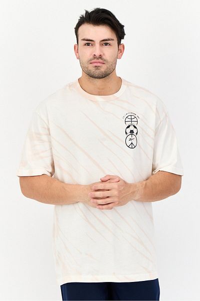 Reebok Men Sportswear Fit Short Sleeve Outdoor T-Shirt, Beige