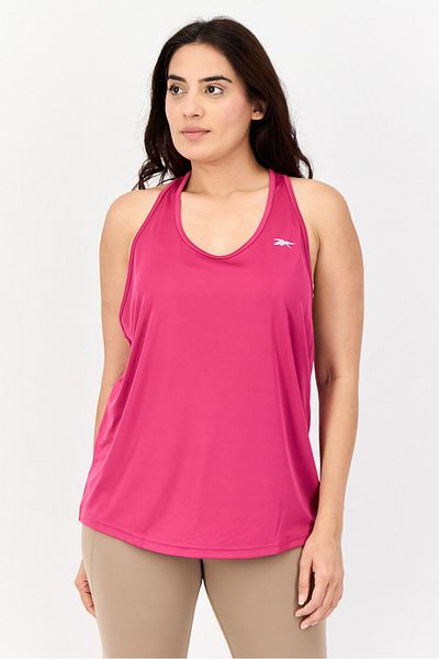 Reebok قميص تدريب رياضي بدون أكمام للنساء، وردي