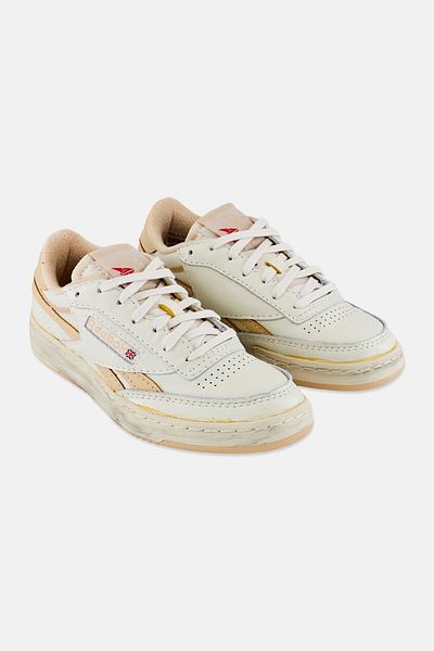 Reebok Men Club C Revenge Lace Up Tennis Shoes, Off White
