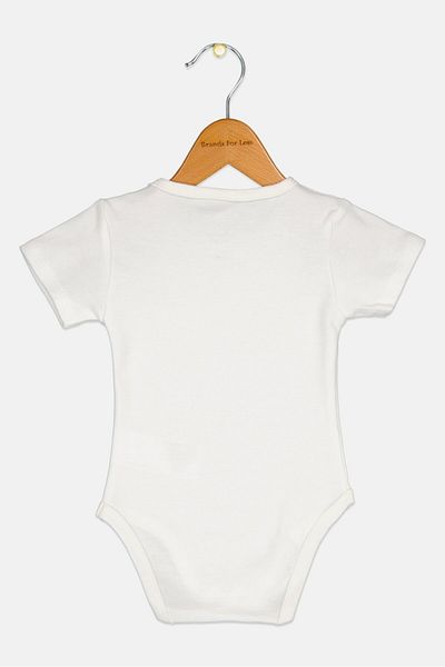 Disney Toddlers Boy Short Sleeve Graphic Print Bodysuit, White