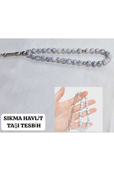 Lio20 ضغط حجر Howlite الأبيض مسبحة هدية ملحق المجوهرات مسبحة