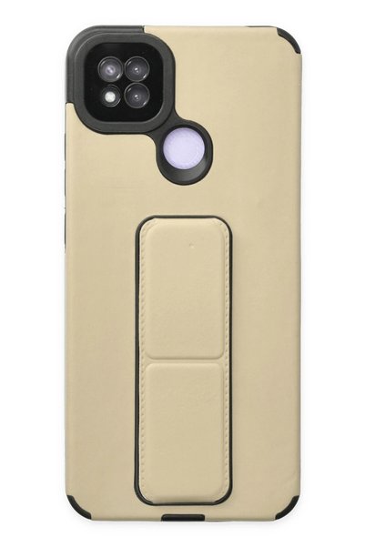 New Face غلاف هاتف Xiaomi Redmi 9C مصنوع من السيليكون مع حامل ميجا - ذهبي ZNGZR