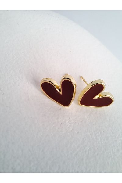 BHR AKSESUAR Red Heart Earrings