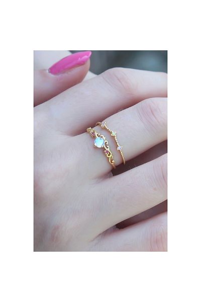 Marsilyan Gold Color Zircon Stone Crown Model Women's Ring - TJ-BYK2665