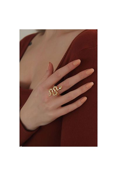 Marsilyan Adjustable Gold Color Snake Ring - TJ-BYK2254