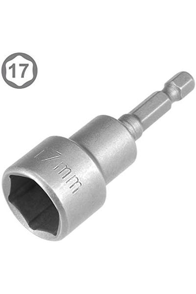 uxcell 2Pcs 1/4 Inch Quick Change Shank Cr-V 17mm Magnetic Nut Setter, 2.5" Length
