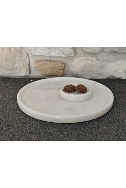 Polen Stone White Marble 2-Piece Serving Plate