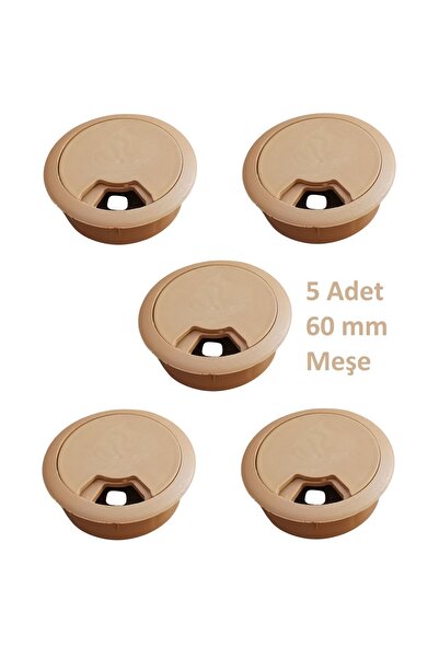 Adilon Masa Üstü Kablo Kanalı Deliği Kapağı Meşe Masa Kapağı 6 cm (5 Adet)