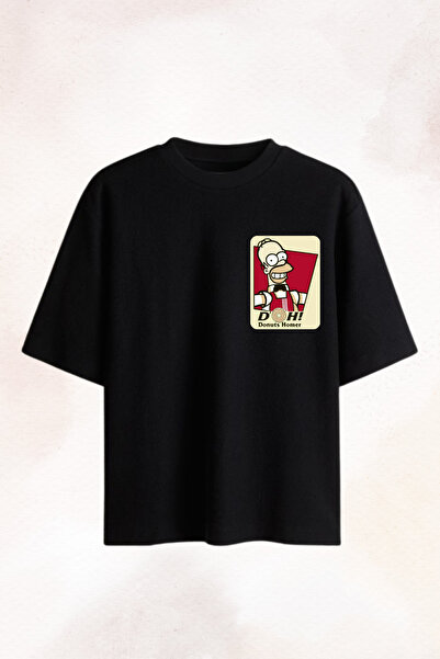 Dupe Design تي شيرت دونات مطبوع قصة فضفاضة للجنسين