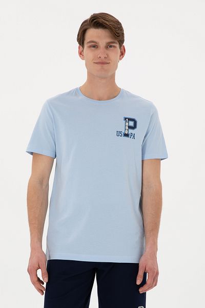 U.S. Polo Assn. Men's Regular Fit Crew Neck Light Blue T-Shirt 50306897-Vr003
