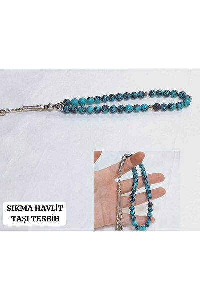 Lio20 Squeezing Howlite Stone Turquoise Rosary Gift Accessory Bijouterie Rosary