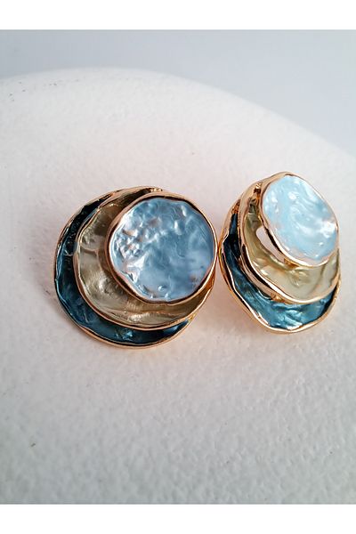 BHR AKSESUAR Multiple Color Boho Style Plate Earrings