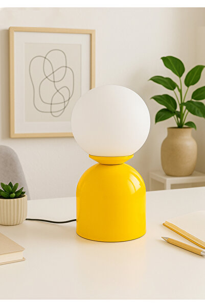HOMİNG Yellow Homing Mounted Globe Glass Table Lamp - 241645