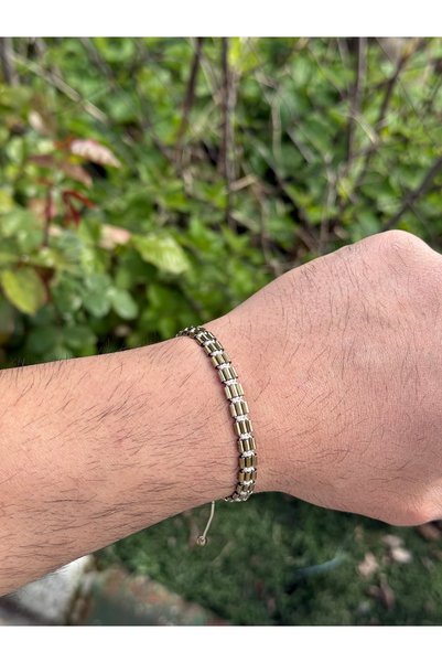 Sırlı Taş Hematite Bracelet - Avril Antic Yellow Bracelet - Design Bracelet - Special Cut Adjustable