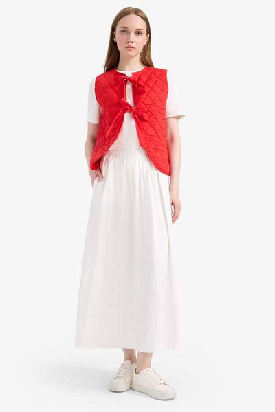 DeFacto New Season Crew Neck Tie-Up Cotton Vest