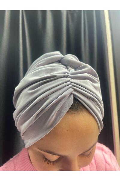 LÜKSERA Bone Dolgulu Siyah Drape Dış Bone Hazır Türban Kadın Tesettür Bone Hijab