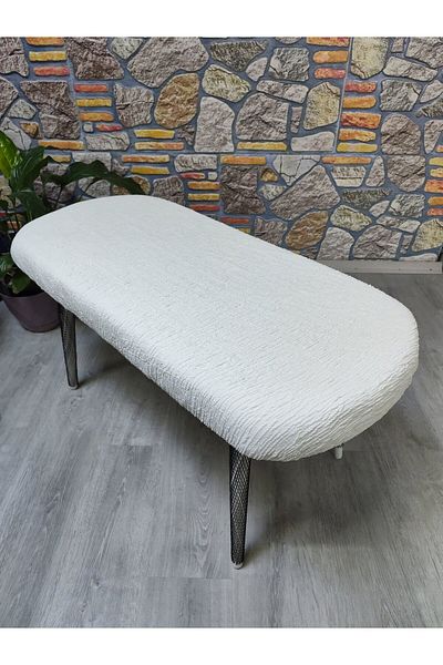 COVER TEKSTİL Κάλυμμα καρέκλας Bohemian νέου μοντέλου ζακάρ PUFF BENCH COVER