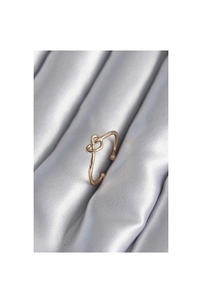 Marsilyan Gold Color Knot Heart Model Women's Ring - TJ-BYK2945