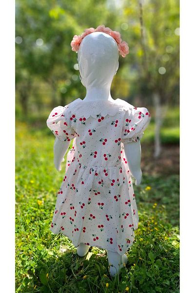 İLALKİDS Girl's Eid Birthday Casual Cherry Dress