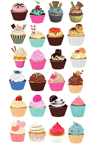 Buki'nin Atölyesi Autocolant Cupcake Telefon Laptop Notebook Tabletă Agendă S...