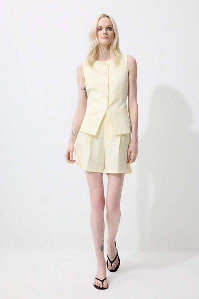 DeFacto New Season Slim Fit Slim Fit Linen Blended Blazer Vest