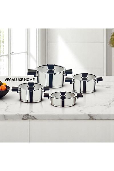 FMS Vizyon 8 Piece Steel Cookware Set
