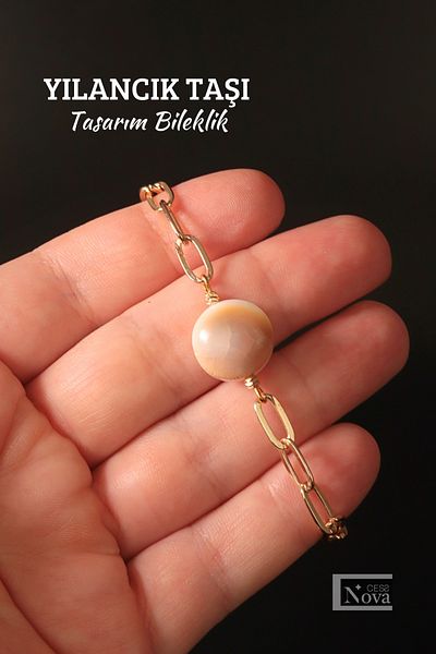 CessNova سوار بتصميم سلسلة مشبك ورق من الحجر الطبيعي المعتمد من يلانسيك