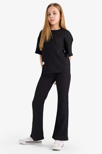 DeFacto New Season Girl's Wrap 2 Piece Set Short Sleeve T-Shirt Spanish Leggings