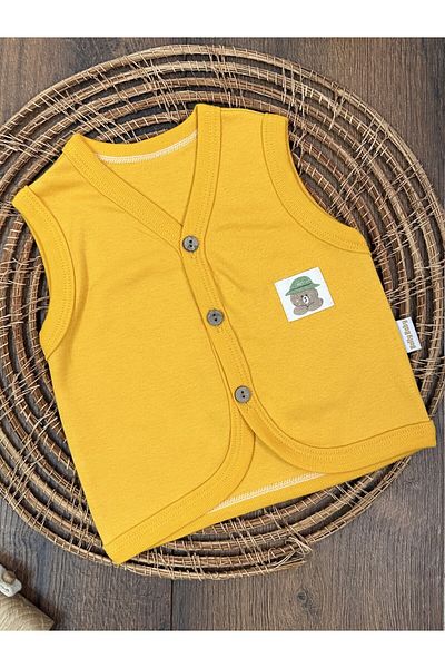 Bolly Baby Baby Vest Camper Teddy Bear Themed Combed Cotton Vest 100% Cotton 0-3-6 Months Buttoned