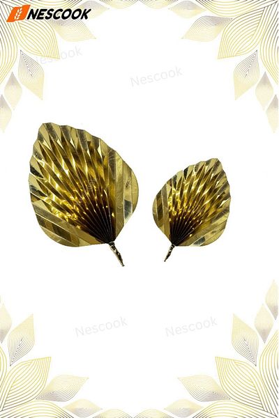 nescook Gold Colored Foldable Leaf Cake Decoration